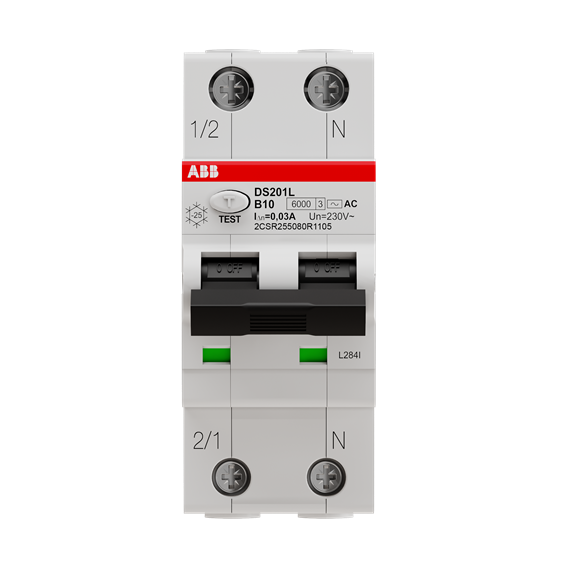 DS201 AC-B10/0,03 Wył. różn.-prąd. z blokiem nadmiarowym