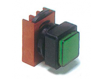P9SPLVGD - przycisk kryty podświetlany, kwadratowy, zielony,