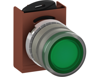 P9MPLVGD - przycisk kryty, podświetlany, monostabilny, zielony,