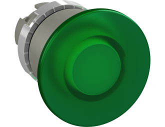 P9MEM4VL przycisk grzybkowy 40mm metal okrągły zielony - podświetlany,