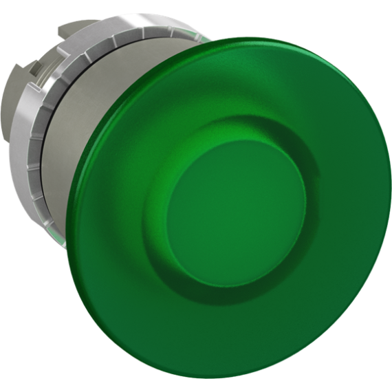 P9MEM4VL przycisk grzybkowy 40mm metal okrągły zielony - podświetlany