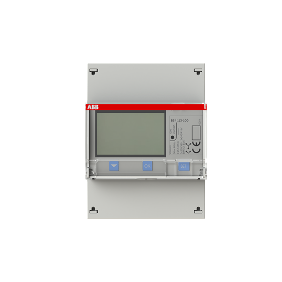 B24 113-100, licznik energii elektrycznej, 3 faz, przekł, en. czynna, klasa dokł B(1), M-Bus, seria Steel