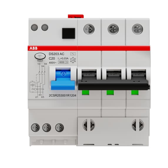 DS203 AC-C20/0,03 Wył. różn.-prąd. z blokiem nadmiarowym
