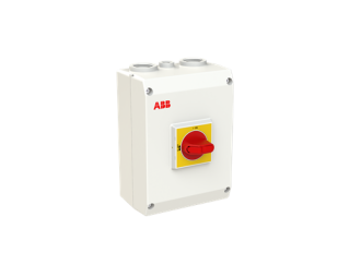 OTP36A3M rozłącznik bezp 3-bieg, IP65 plastik, rączka czerw-żółta,