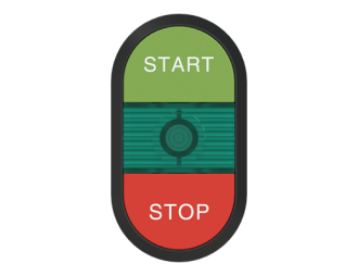 MPD4-11G przycisk podwójny START-STOP zielone pole podświetlany,