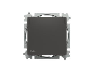 6619T A06995 237 | gniazdo z bolcem i klapką, IP44 | Zoni czarny matowy,