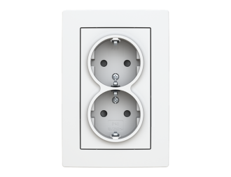 gniazdo SCHUKO podwójne Zoni biały matowy 5522T-C03458 240 2CHT223458C4240,