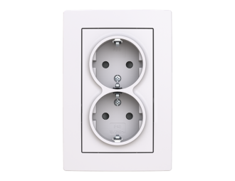 gniazdo SCHUKO podwójne Zoni biały 5522T-C03458 500 2CHT223458C4500,