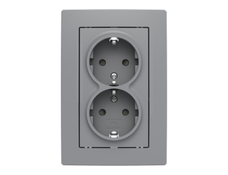 gniazdo SCHUKO podwójne Zoni szary / biały 5522T-C03458 141 2CHT223458C4141,